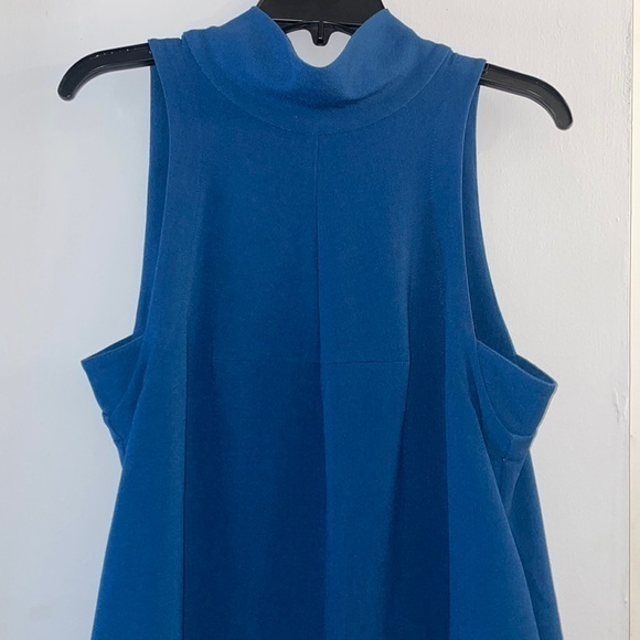 Free People Woman's Goldie Mock Neck Sleeveless Tunic Mini Dress Blue Size Small - Picture 1 of 9